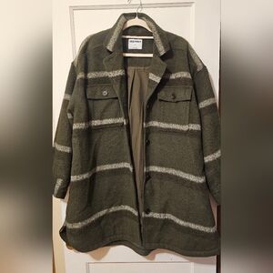 Old Navy Olive Green Striped Jacket